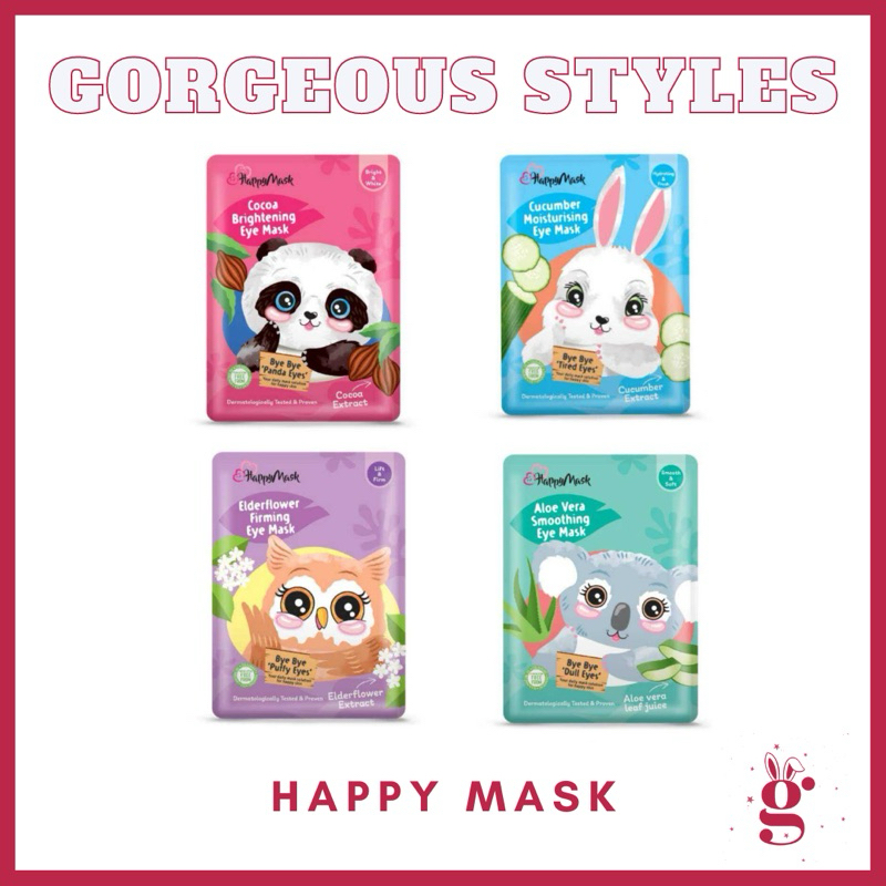 READY STOCK❗️HAPPY MASK EYE MASK (4 TYPES)