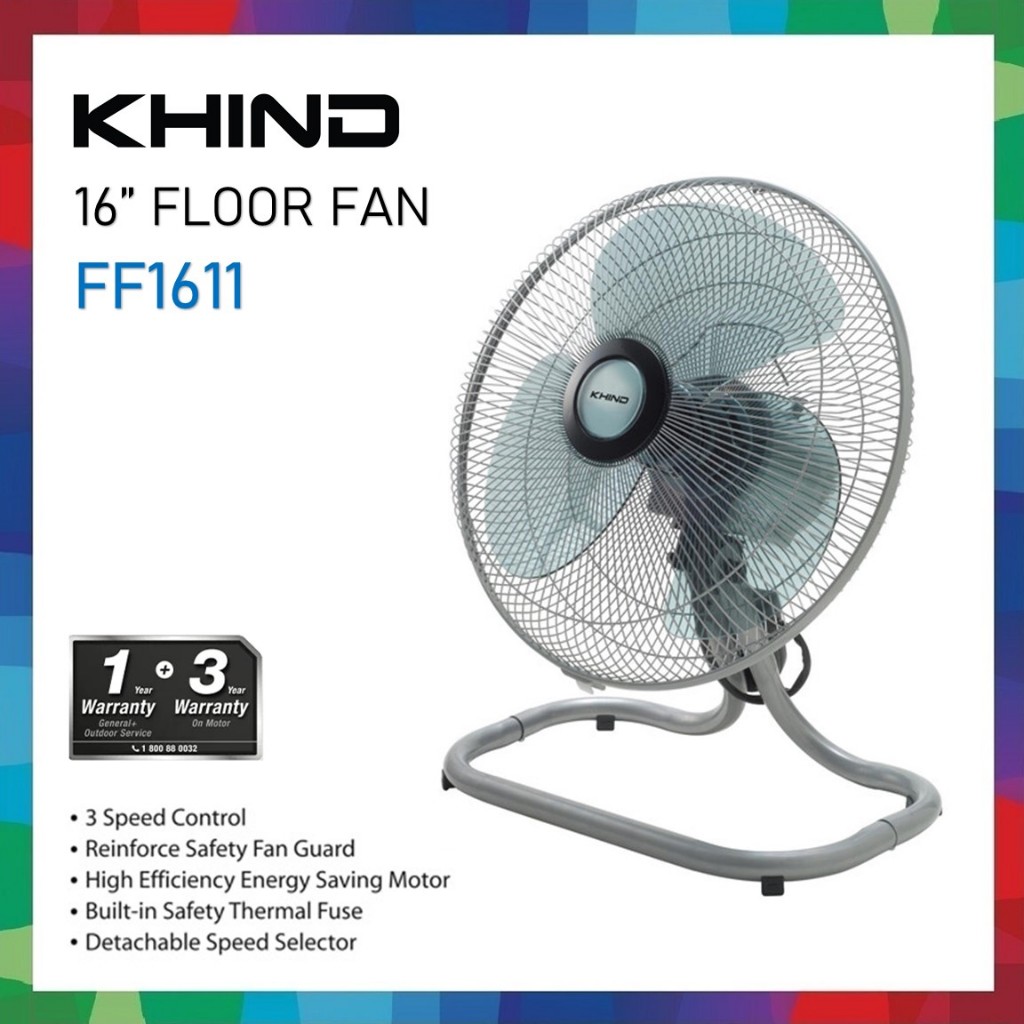 KHIND FF1611 16inch Floor Fan / Kipas Lantai Kipas angin desk fan table fan 16" Kipas Meja