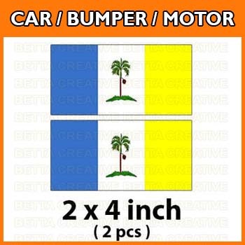 Penang Pulau Pinang Flag  - Car Sticker / Bumper Sticker / Motor Sticker BENDERA