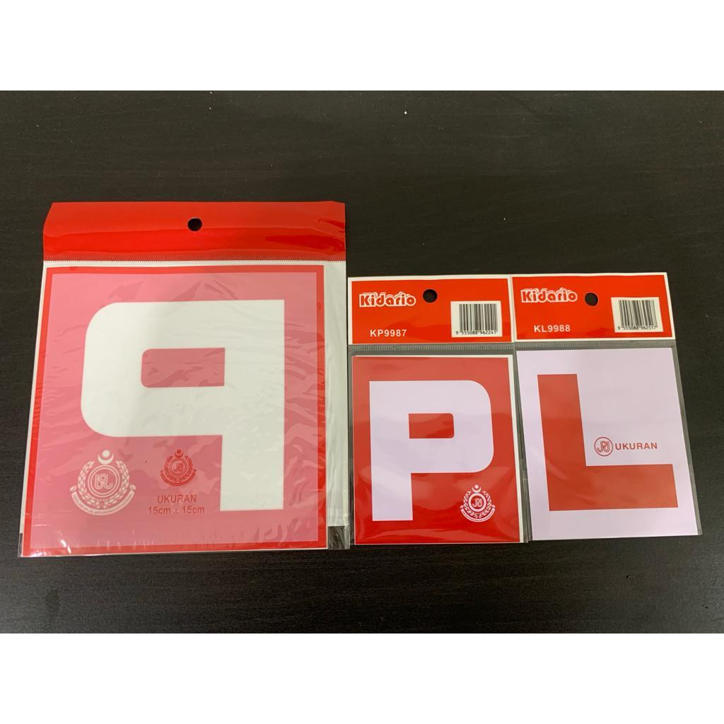 P LICENSE / L LICENSE STICKER FOR CAR & MOTOR 2 PCS