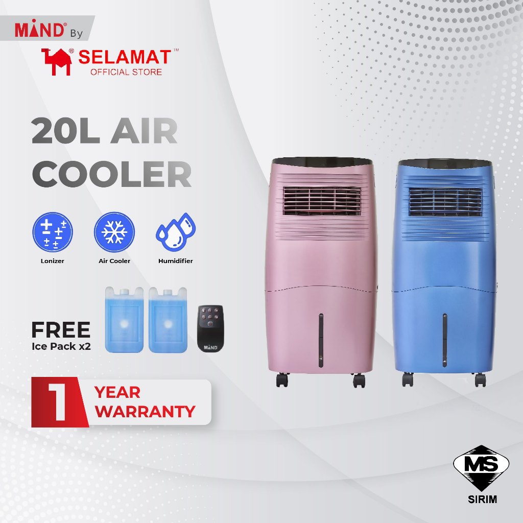 【Buy 1 Free 1】Mind 4 in 1 Ionizer Air Cooler- 20L (Rose Gold/ Metallic Blue) Kilang/Direct factory/Bulk purchases