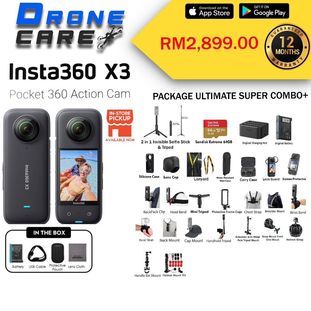 ***Ready Stock***Insta360 One X3(Official Insta360 Malaysia Warranty)