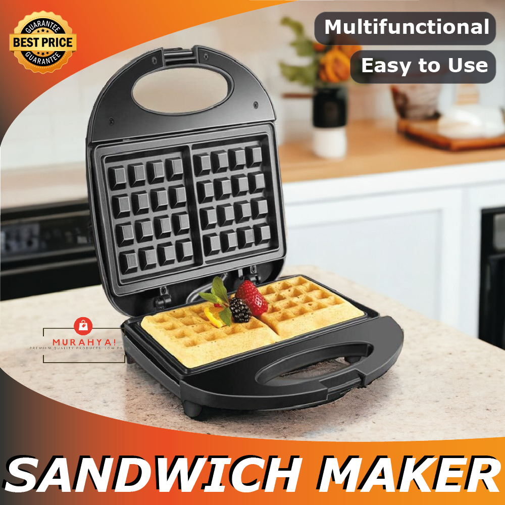 Sandwich Maker 3-in-1 Multifunctional Breakfast Waffle Maker Grill Plate Doughnut Maker Pastry Tart