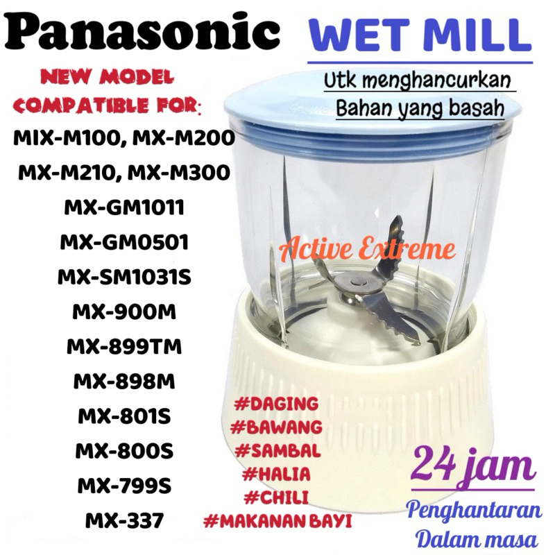 (BUATAN MALAYSIA)🇲🇾Panasonic blender jug(WET MILL)meat chopper without machine (Packing with Bubble,Box,Plastic bag)