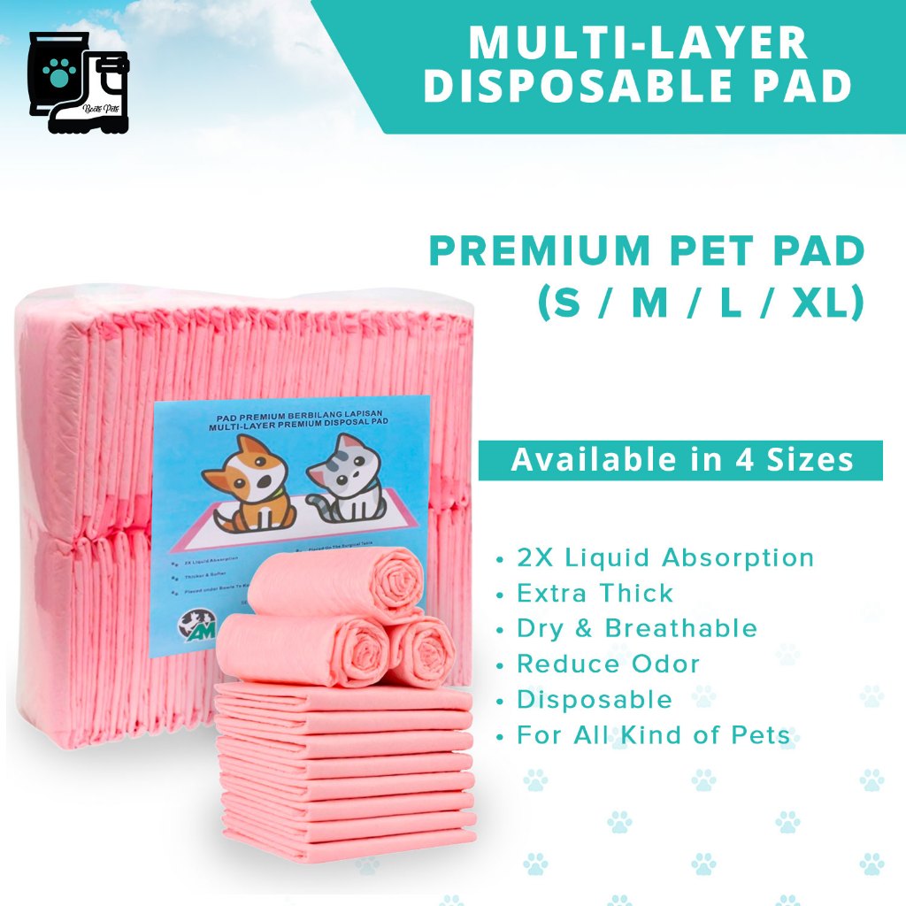 (2X Absorption) Pet Training Pad Extra Thick Wee Pee Sheet Puppy Kitten Dog Cat Diapers Rabbit Anjing Kucing 加厚款 宠物尿垫 狗猫