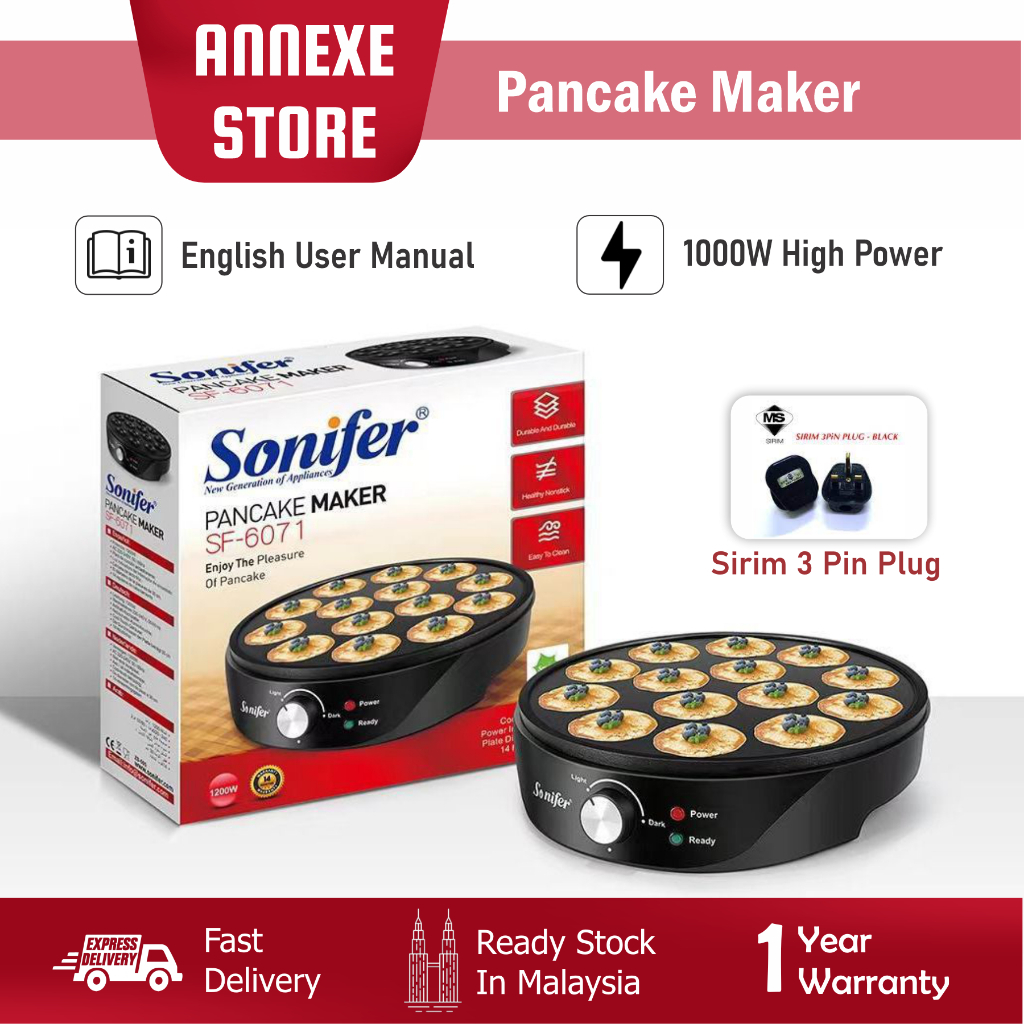 Sonifer Pancake Maker Electric Pan Cake Machine Breakfast 1000w