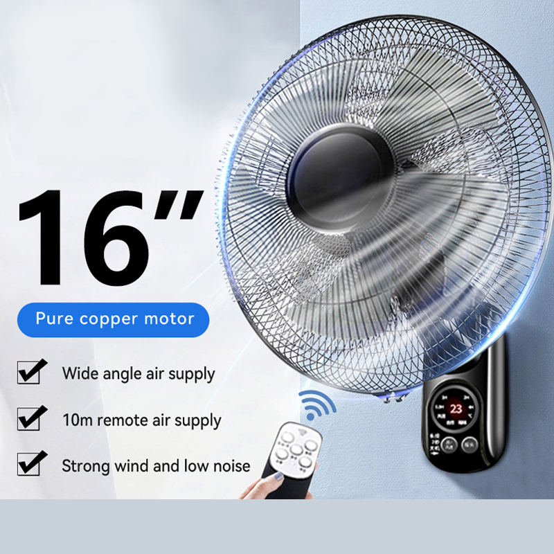 kipas dinding 16 inch wall fan 0 Noise Home Remote Control Fan Remote control touch two-in-one  pure copper motor fan