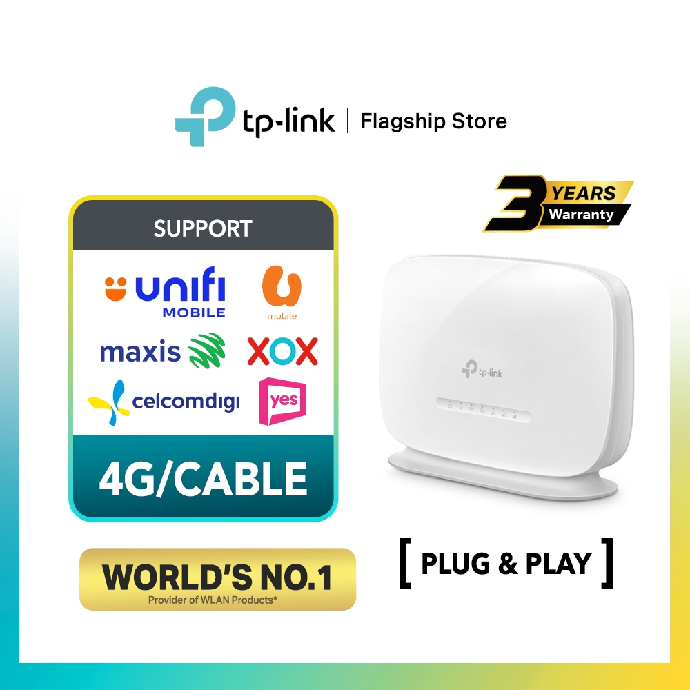 TP-Link 4G LTE Router Sim Card Modem Wi-Fi Router Support Hotspot Unlimited Data Wireless N300 TL-MR105