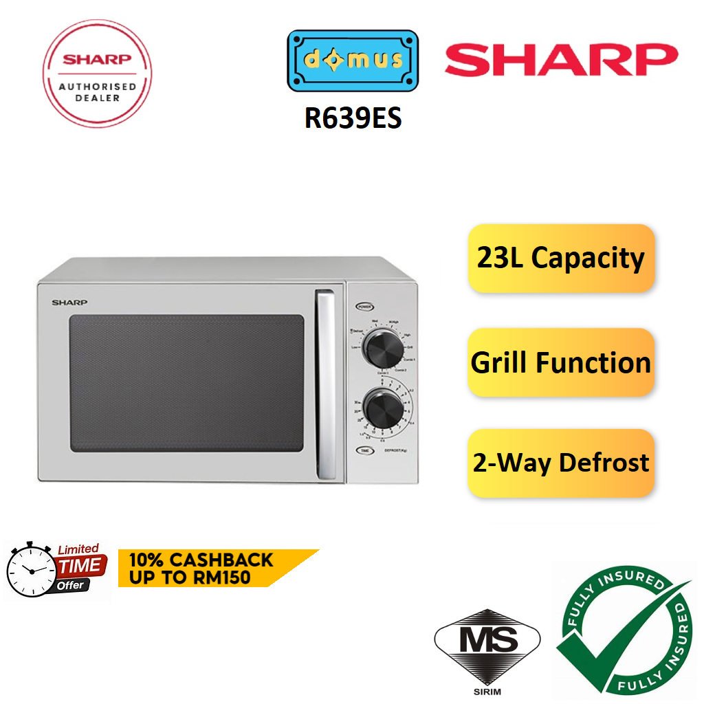 Sharp Microwave Oven with Grill Defrost Easy Clean 23L Mikrowave Grill 微波炉 R639ES