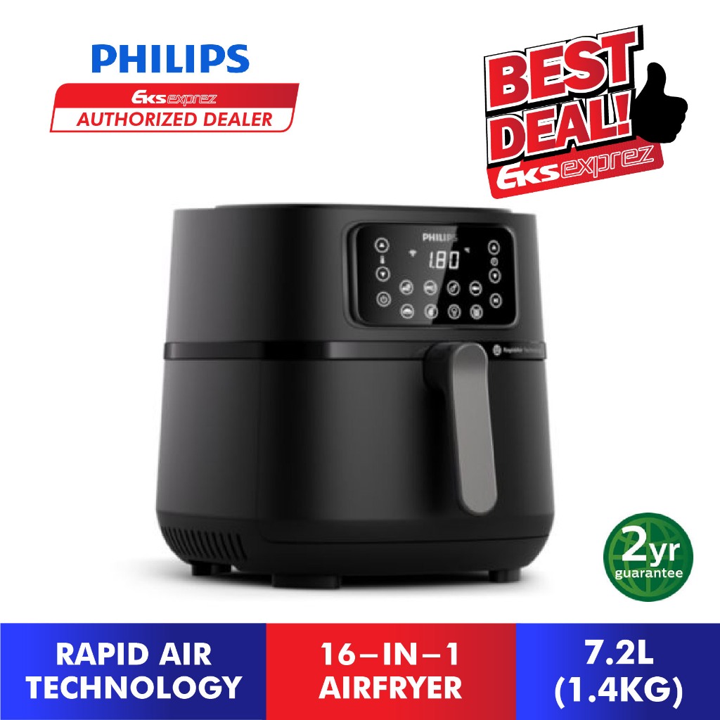 PHILIPS 5000 series XXL Connected Airfryer 7.2L HD9285/91| HD9285 with 16 in 1 cooking Rapid Air Technology Remote Cooki