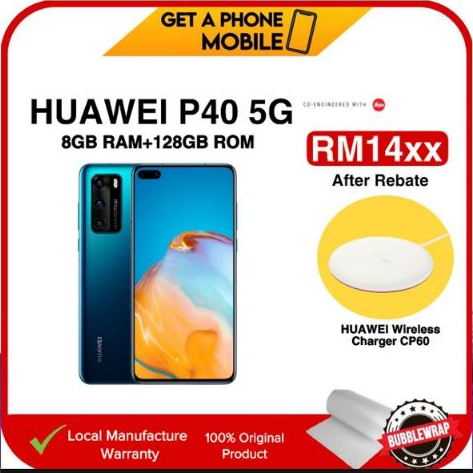 Huawei P40 5G | 8GB Ram+128GB Rom | Triple 50MP OIS Cam | 10% Shopee Cash Coins/Rebate Now | Original Malaysia Set