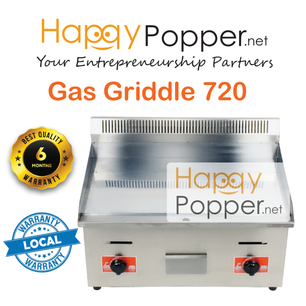 Happypopper Commercial Gas Griddle 720 Teppanyaki Electric Griddle Desktop BBQ Griddle Western Burger Flat Plate Dapur