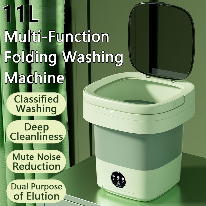 11L Mini Washing Machine Folding Portable With Drain Mesin Basuh Automatic Travel Laundry Washer Socks Underwear #17584