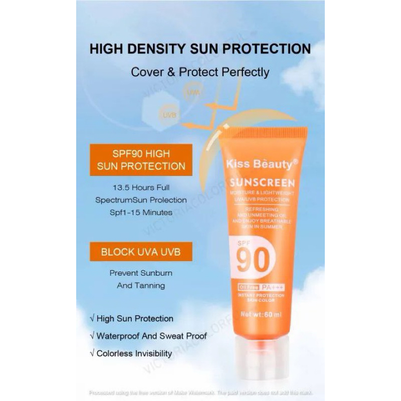 KISS BEAUTY SUNSCREEN SPF90 Wholesale Rm4.50