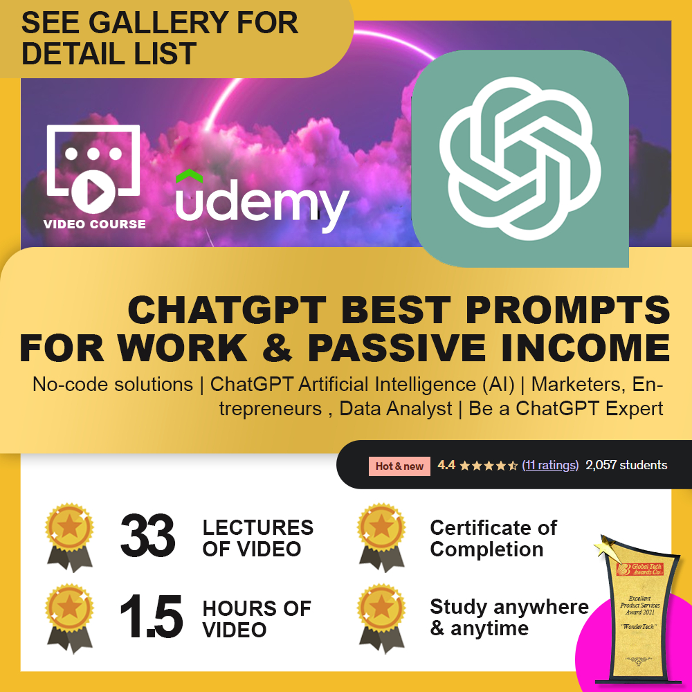 [Video Course] ChatGPT (OpenAI): Best Prompts for Work and Passive Income