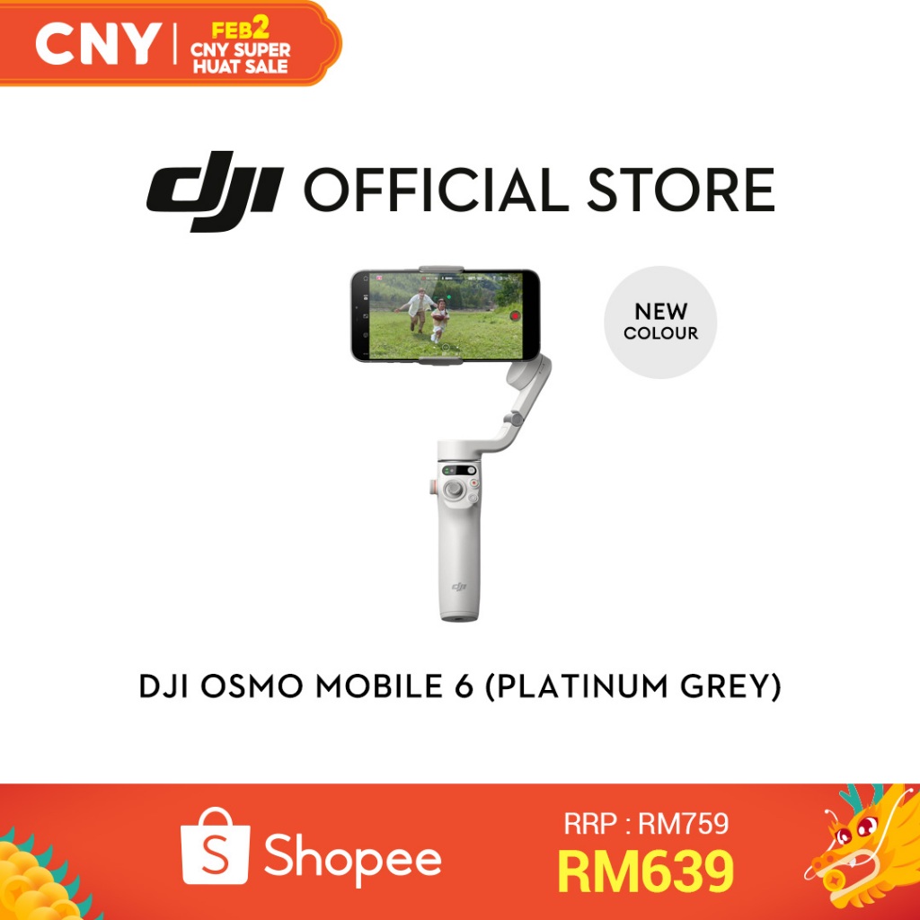 DJI Osmo Mobile 6 - Smartphone Gimbal Stabilizer I 3-Axis Stabilization I Built-In Extension Rod I ActiveTrack 6.0