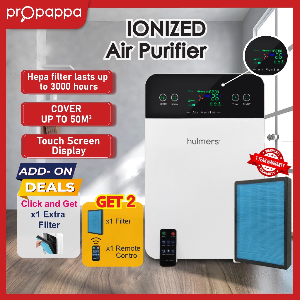 (Local 1 Year Warranty) Indoor Air Purifier Anti PM2.5 with 3 Layers Home Care Air Purifier High Efficiency Filter