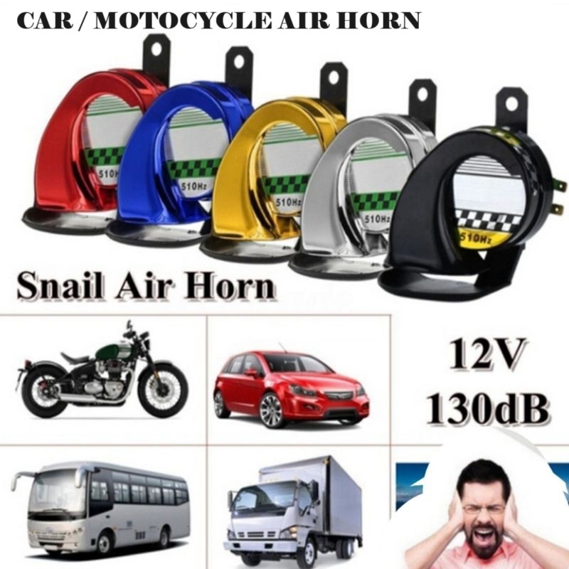 1PCS Car Horn Snail BM Horn Siput Bunyi Kuat Kereta Air Hon Motorcyce 12v 130db Honk Motosikal Motor