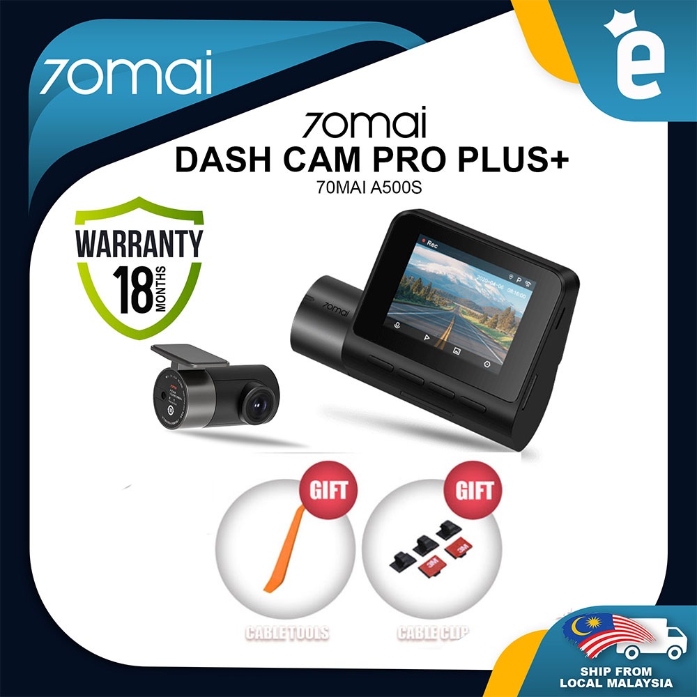 70mai A500 A500S Pro Plus with Rear Cam 1944P Dashcam Built-in GPS Cam Car DVR Camera Global English