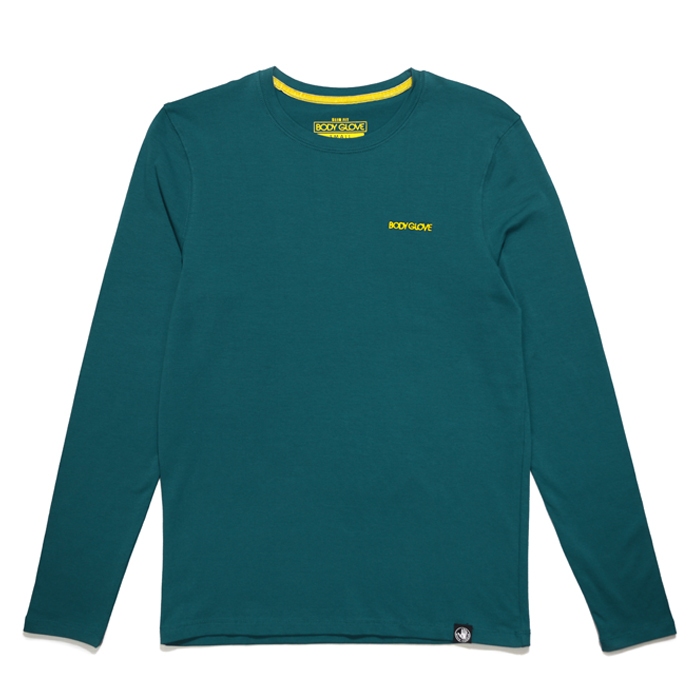 Body Glove Men's Basic Tee | Slim Fit | Long Sleeve - Blue Green