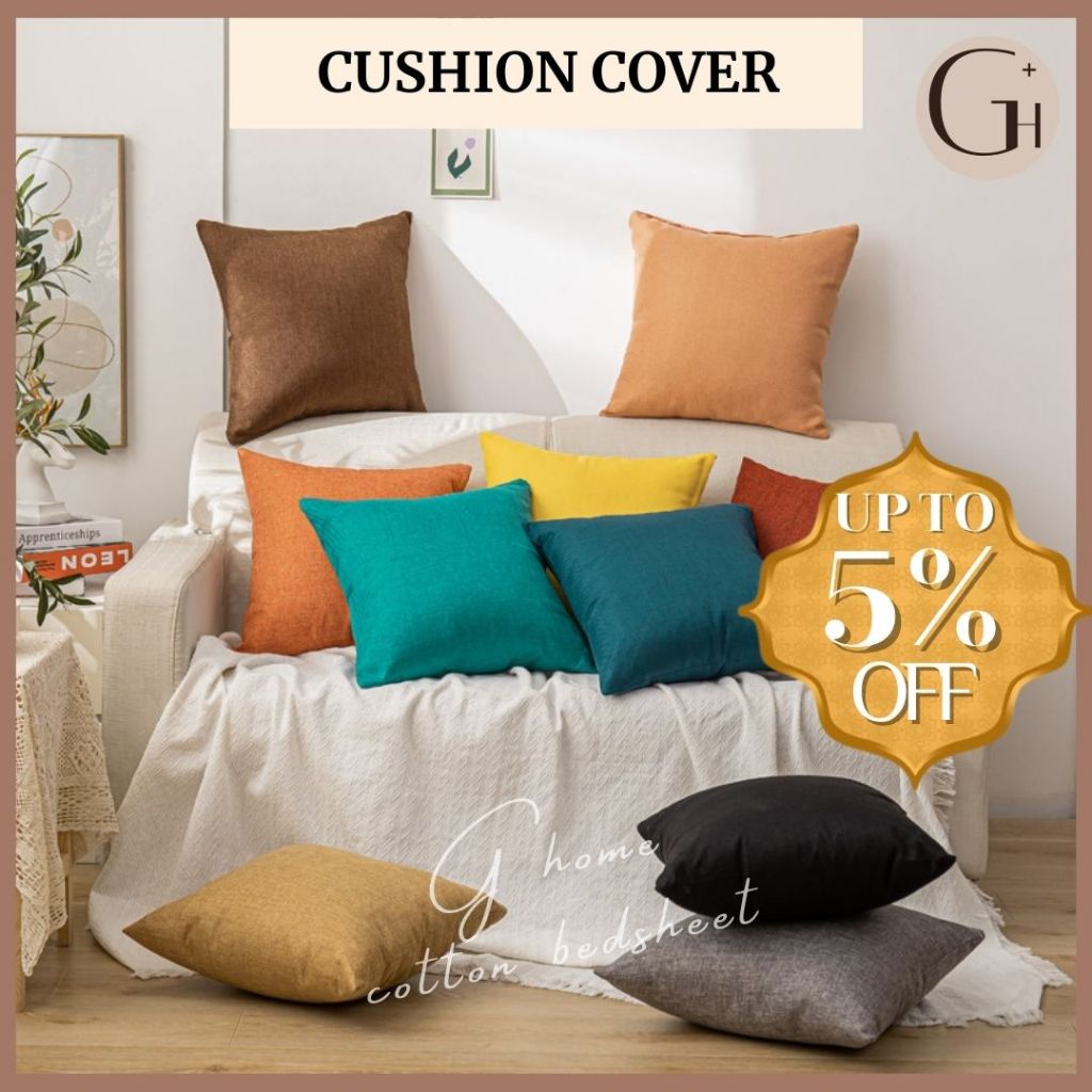 Square Throw Pillow Cushion Cover Home Sofa Decorative Pillow Case Plain Solid Color Cheap Classic Cotton Linen BZ#3