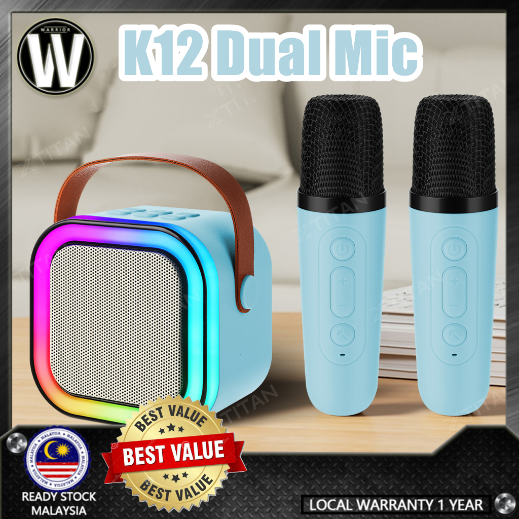 Wireless Karaoke Speaker With Karaoke Bluetooth Microphone K12 Home KTV Karaoke Machine RGB Light