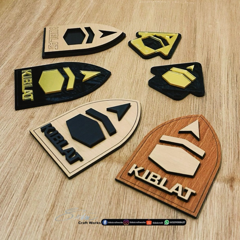 Penanda Kiblat Kaabah/ Penunjuk Arah Kiblat 3D/ Glow in the dark Kiblat