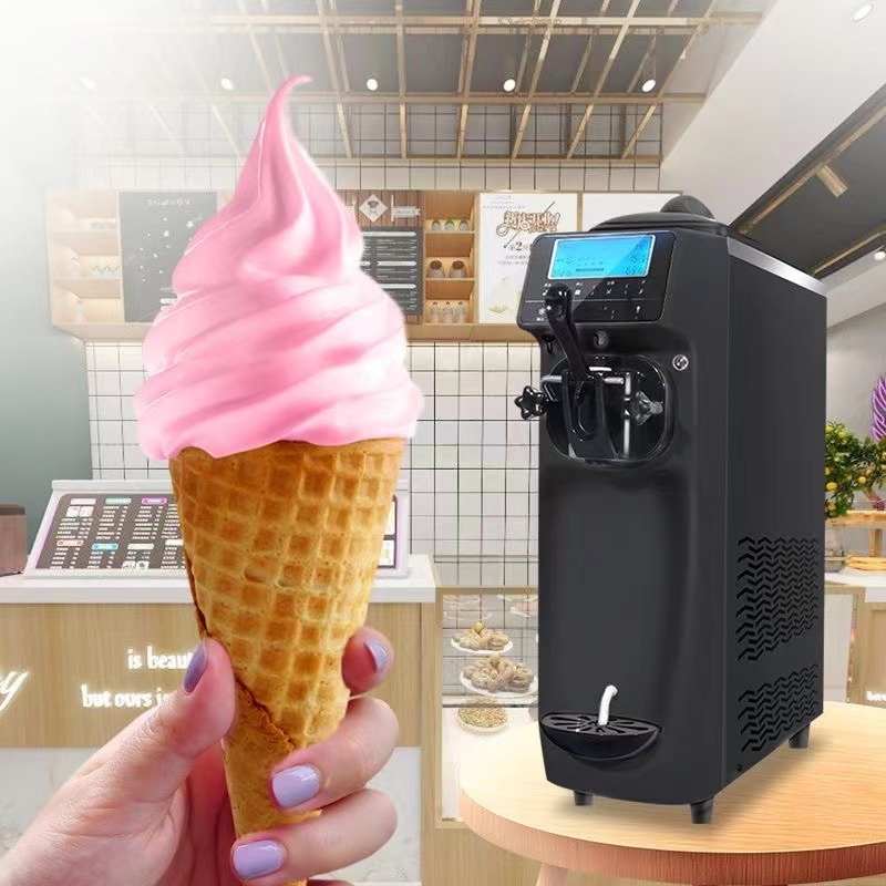 Commercial Soft Ice Cream Makers Machine Electric Ice Cream Machine Sundae Ice Snack Shop Cafe Desktop Ice Cream Maker