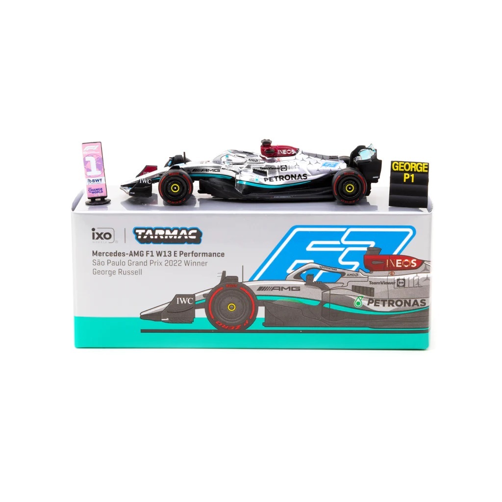 Tarmac Works 1/64 "Petronas #63" Mercedes-AMG F1 W13 E Performance - Sao Paulo Grand Prix 2022 Winner (GLOBAL64)