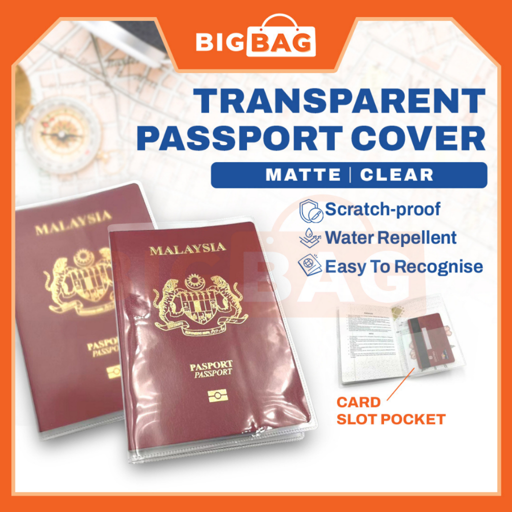 Transparent Passport Cover Waterproof Passport Holder Sampul Pasport Cover Passport Case Card Slot Cover Pasport Holder