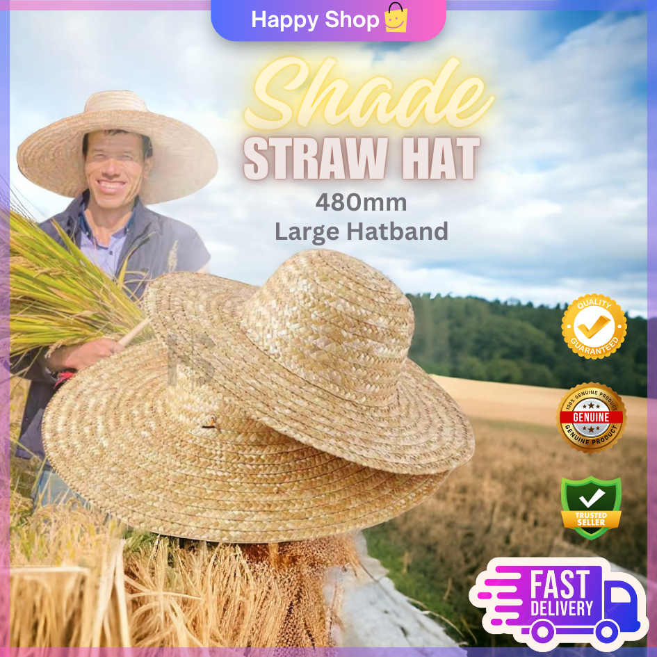 480mm #20 BIG STRAW SUN SHADE HAT/TOPI JERAMI PETANI/HAT FARMER/TOPI KEBUN/TOPI NELAYAN/OUT DOOR SUN SHADE CAP