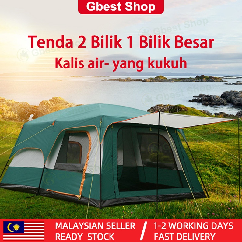 khemah unta Outdoor automatic camping family tent Waterproof Flysheet kemah murah dan besar barang kemping campak 8orang