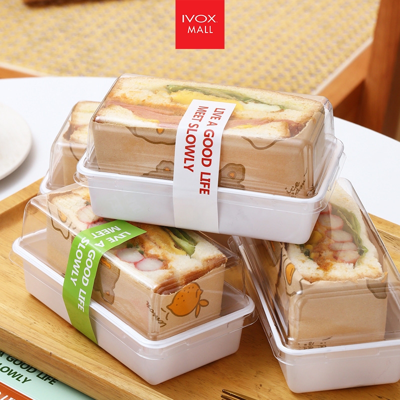 Sandwich Cake Kuih Transparent Plastic Cup Food Container for Cake Square , Mousse Jelly, Ice Cream, Dessert, Fruit, Bur