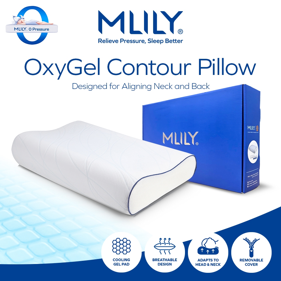 MLILY OxyGel Contour Memory Foam Pillow Adaptive Foam