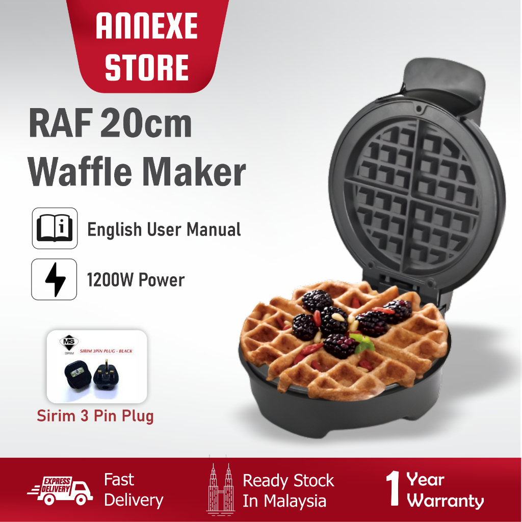 RAF Waffle Maker with Non-Stick Copper Ceramic Plates, Browning Control, Indicator Lights, Stainless Steel So