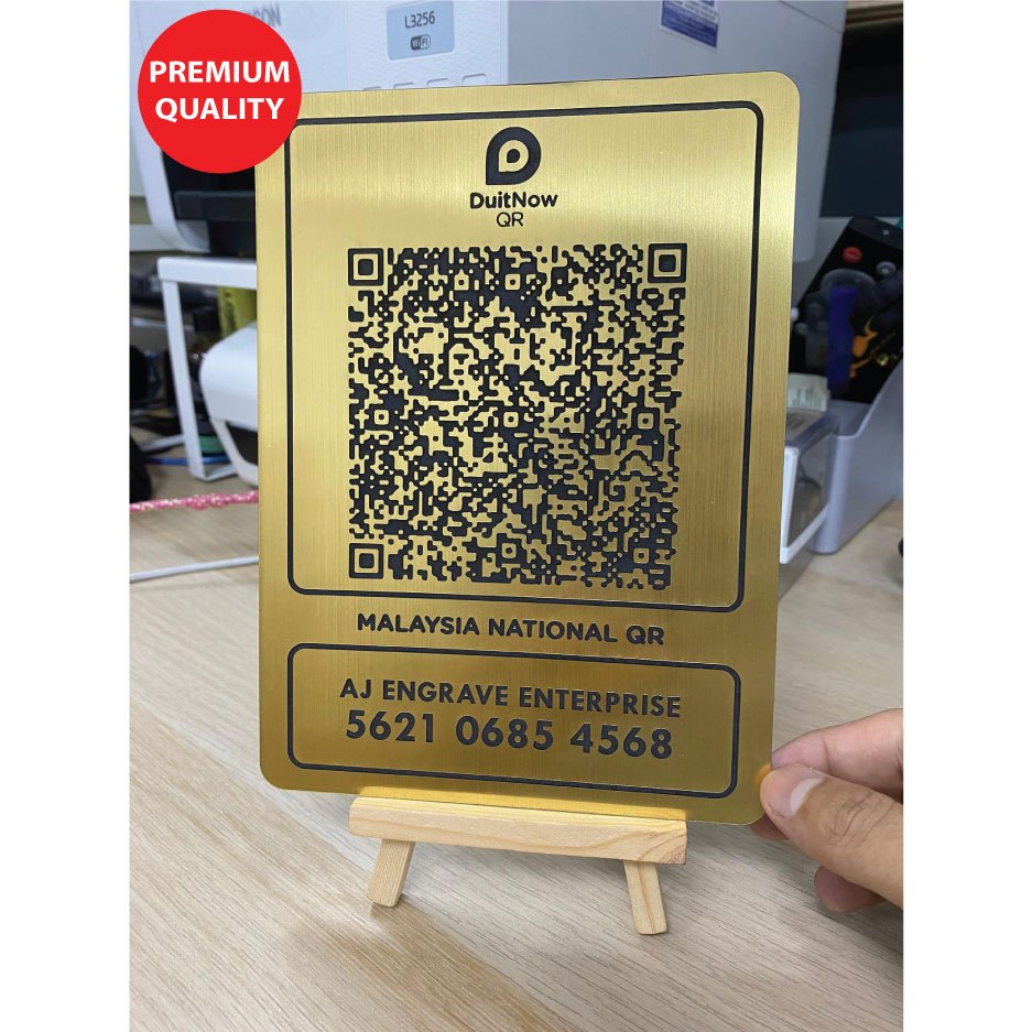 Engrave QR CODE + STAND / MAE PAY SCAN / QR PAY /QR KOD Ewallet