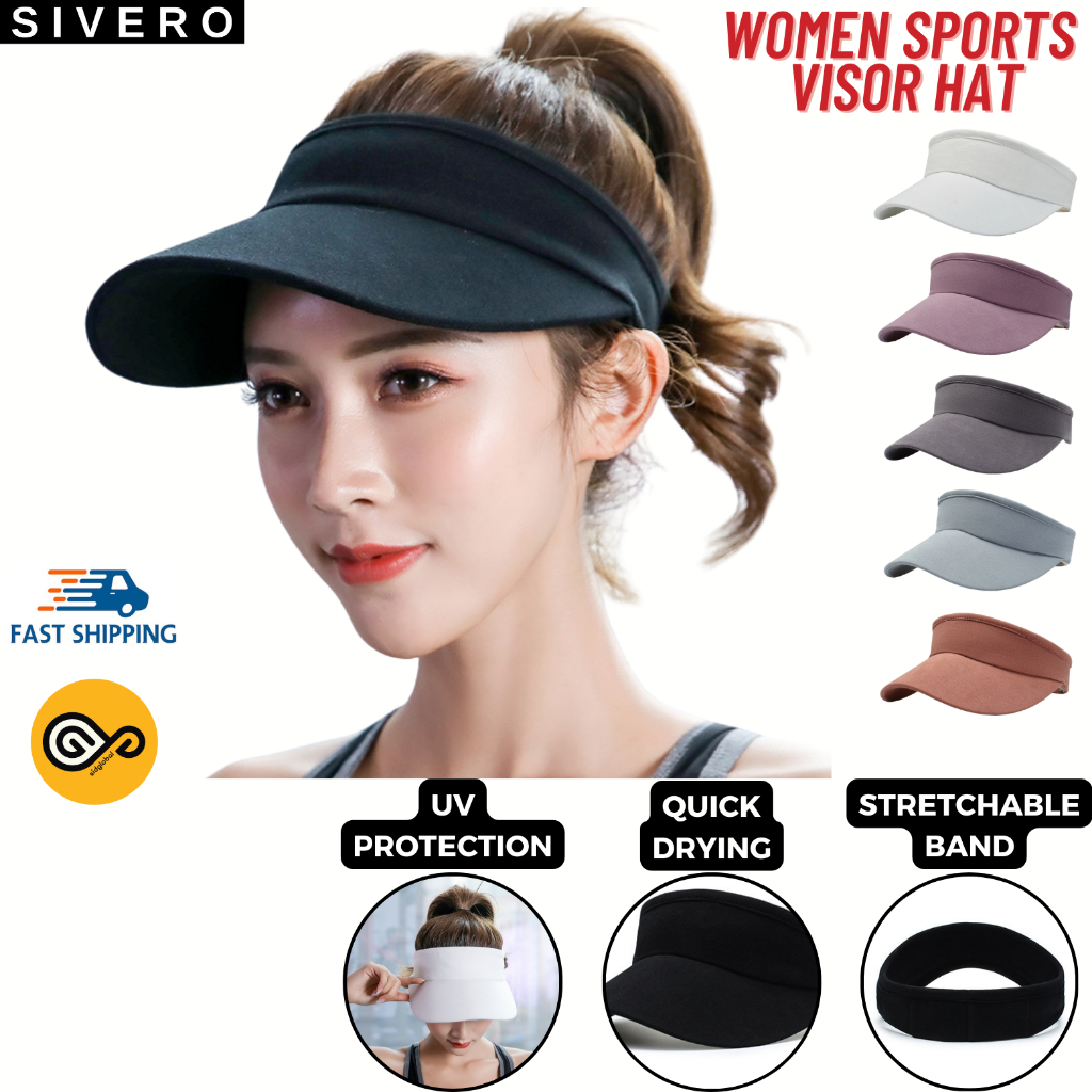 Women Sports Visor Cotton Sun Hat Visor Headband Sun Visor UV Protection Summer Beach Bucket Hat Cap Gym Hat Golf Sivero