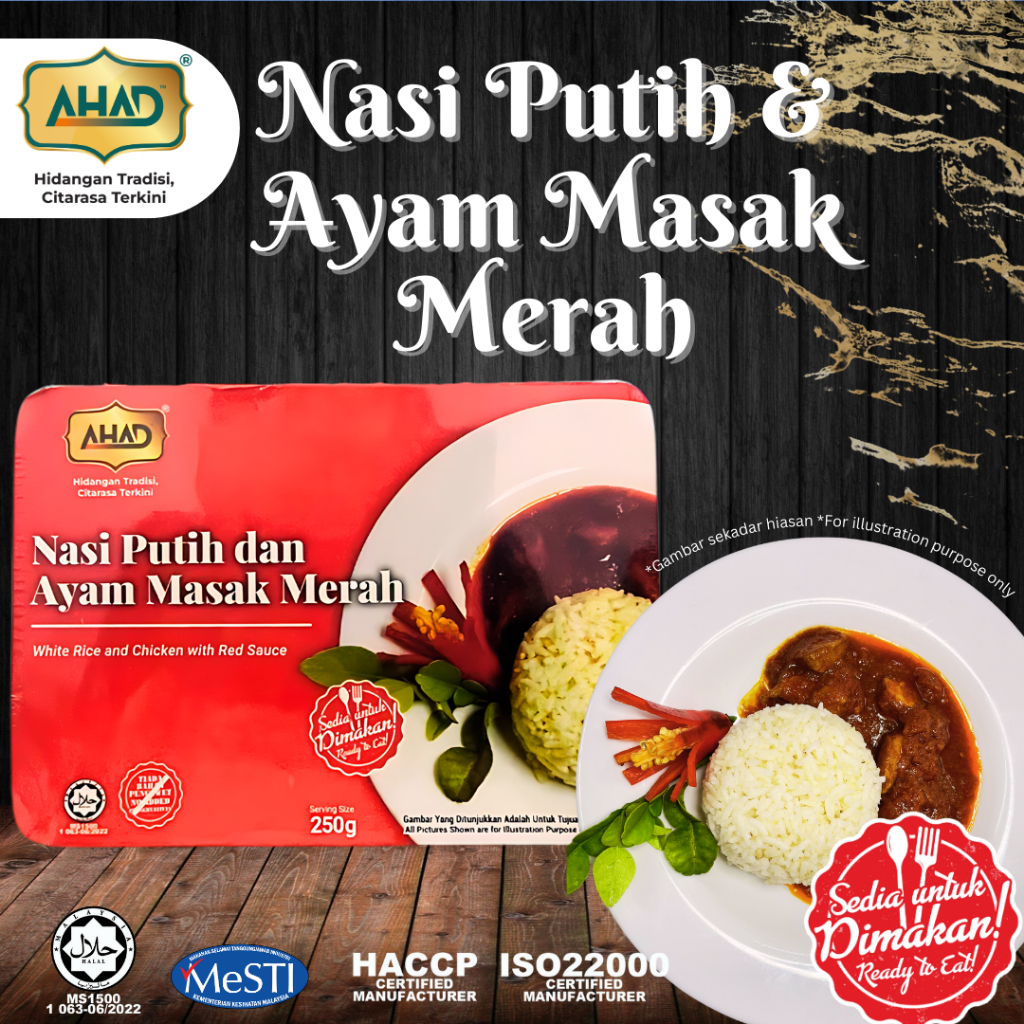 RTE NASI PUTIH DAN AYAM MASAK MERAH AHAD HALAL