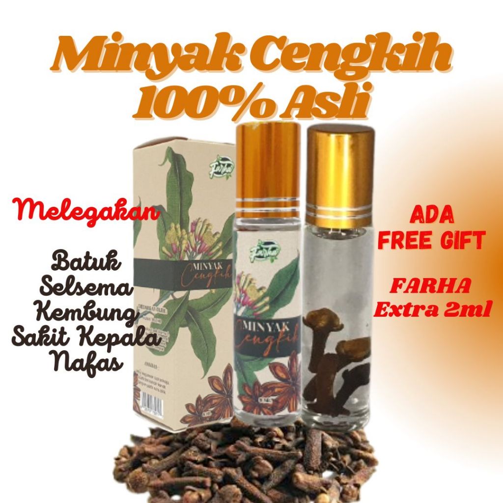 Minyak Cengkih Asli Aromatherapy Clove Essential Oil Melegakan Batuk, Selsema,Kembung Perut