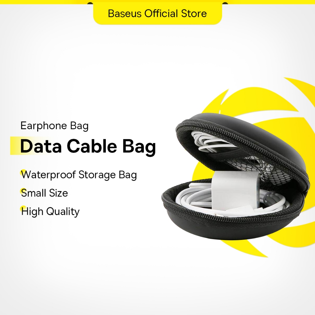 Baseus Portable Earphones Earbuds Carrying Bag Case Memory Card USB Cable Waterproof Organizer Box