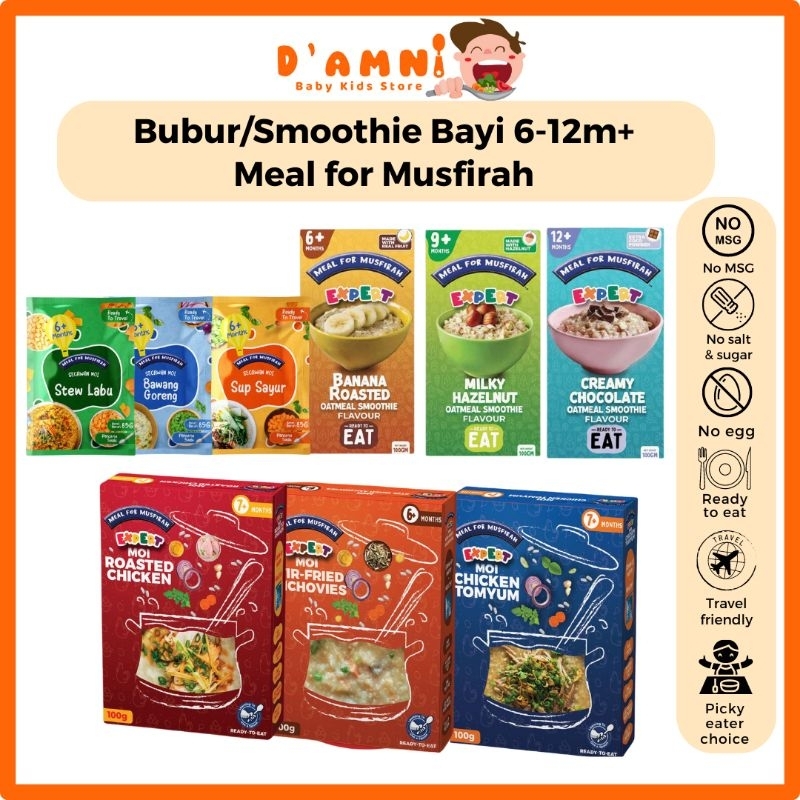 Kids Baby Travel Food Ready to Eat Meal for Musfirah Makanan Bayi 6 8 10 12 Bulan Bubur Terus Makan Tanpa MSG