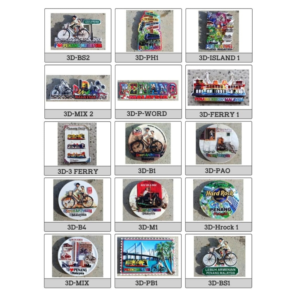 Tourism Product! PENANG, TERENGGANU , LANGKAWI SOUVENIR - 3D FRIDGE MAGNET /GIFT ITEM / KOLEKSI 马来西亚旅游纪念品-马来西亚手信 冰箱贴