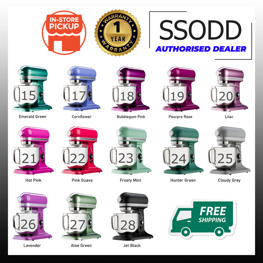 【READY STOCK】SSODD SM1707 7L Professional Tilt Head Stand Mixer 7.0Liter Heavy Duty Stand Mixer (15 - 28)