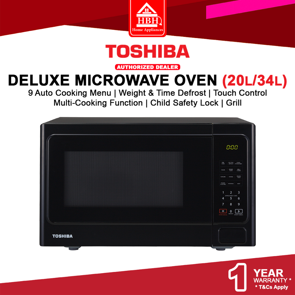 Toshiba ER-SGS20(K)MY ER-SGS34(K)MY 20L 34L 1500W Deluxe Series Microwave Oven with Grill Function SGS20 SGS34