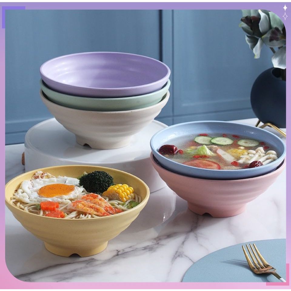 21-23cm Wheat Straw Tableware Rice Soup Bowl Creative Student Instant Noodles Bowl Japanese Style Ramen Bowl 日式拉面碗大号面汤碗