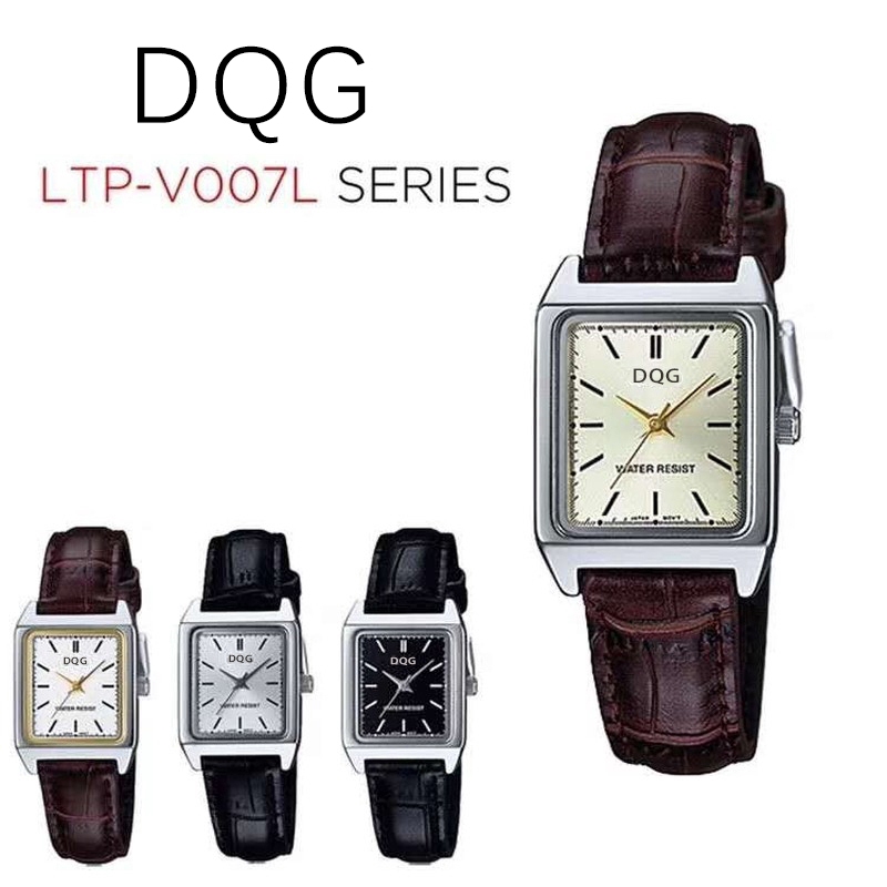 Watches Ready Stock Retro Trend Quartz Leather Strap Women's Casio Small Square Watch Black Brown