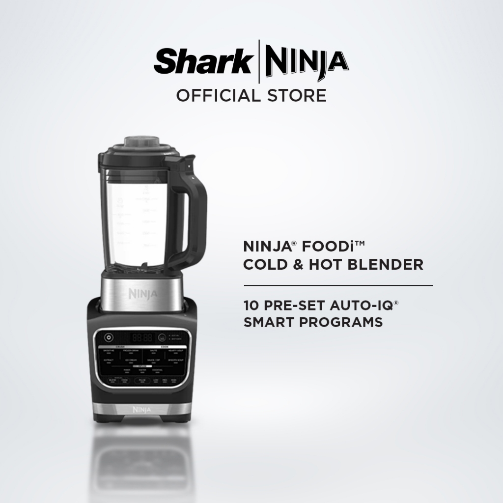 Ninja Foodi Blender & Soup Maker, 10 Auto-iQ Programs, 1.7L Glass Jug, Hot & Cold Blender, Cleaning Program 1000W- HB150