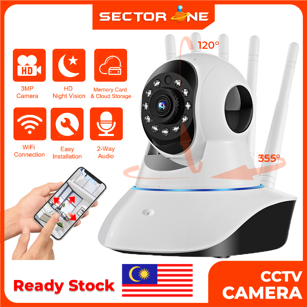 [Ready Stock MY] 5 Antenna WIFI Camera CCTV Hotspot Wireless IP 1080P Full HD Baby Monitor with Night Vision Infrared