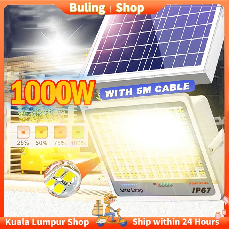 [Free Warranty] 1200W Lampu Solar Light Outdoor Lighting Lampu Led Warm Light Waterproof Solar Lamp Automatic Light