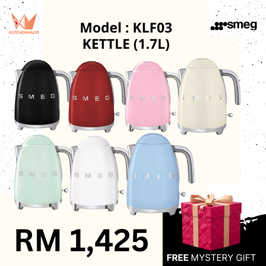 SMEG Kettle 1.7 Liter KLF03 FOC Mystery Gift / SMEG Cerek Air 1.7 Liter KLF03 / KUTCHENHAUSS